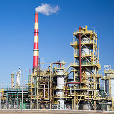 Oil refinery at twilight