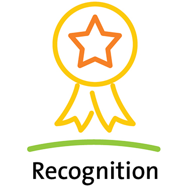 Recognition: ribbon with a star