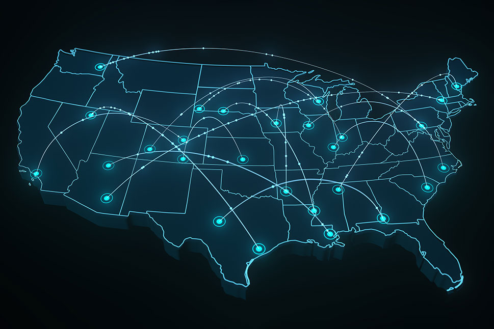 Digital map of US
