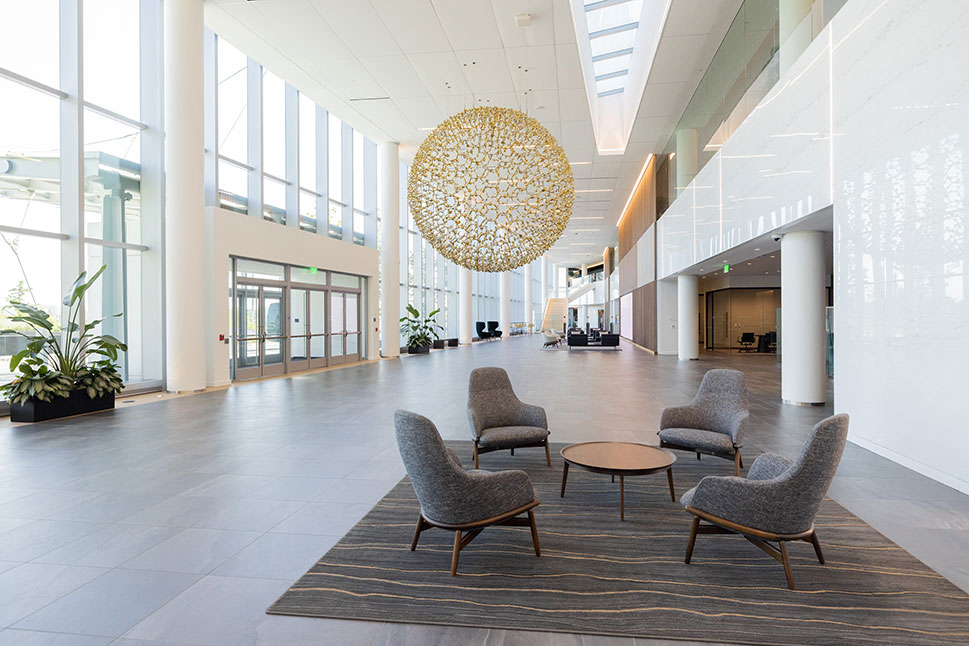 "Connected" sculpture by Studio Roso hanging in lobby of Air Products global headquarters in Allentown, Pa. (USA)