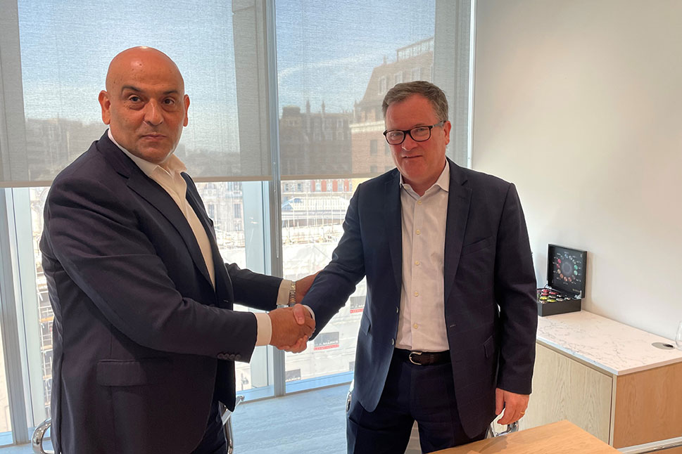 Air Products COO Dr. Samir J. Serhan and VPI Chairman Russell Hardy sign JDA